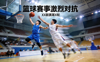 篮球赛事新闻报道，球员在场上激烈对抗